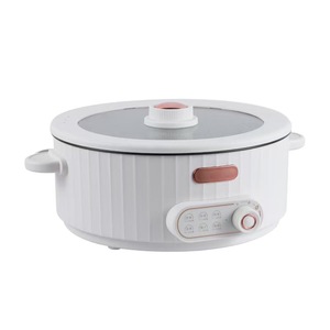 Olla Eléctrica Multifuncional de 4L para Uso Doméstico, Interior de Acero Inoxidable, Control Digital, Revestimiento Antiadherente, Tapa de Vidrio Templado, 2000W - Product Image 1