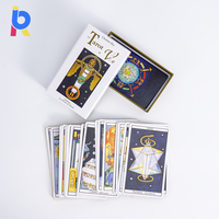 Jeu de cartes de tarot personnalisées avec impression, cartes de tarot en papier, affirmations positives avec guide et boîte à couvercle et fond