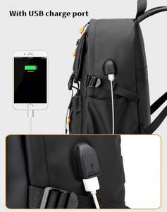 Sac de voyage grande capacité avec logo personnalisé, sac à dos d'affaires décontracté et tendance pour ordinateur portable avec port de chargement USB - Product Image 4