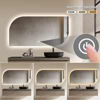Modern LED Irregular Shape Smart Bathroom Mirror Back Light Shatter-Proof Wall Lighted Dimming Antifog Mirror for Hotels