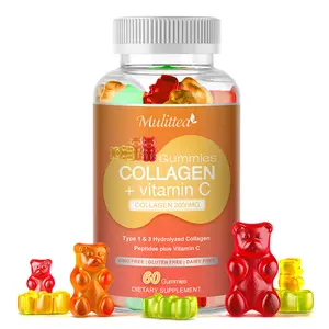60pcs Collagen Peptides Plus Vitamin C Bear Gummies Dietary supplement for Hair Skin and Nail
