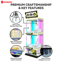 SOONUOO Machine d'arcade à jeu de rédemption de poupées à double couche et dimensions illimitées, 4K, avec éclairage LED rétroéclairé et système sonore