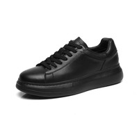 Baskets de sport tendance pour hommes, décontractées, respirantes, durables, à lacets, en cuir synthétique, basses, avec semelle rehaussante