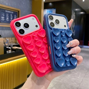 Coque de téléphone en silicone 3D en forme de cœur avec ventouse magnétique pour <span class=keywords><strong>iPhone</strong></span> 18 Pro 18 17 16 Pro Max, accessoires de téléphone portable 2-en-1 - Product Image 3