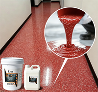 Peinture pour sols en béton époxy à base de sable de quartz coloré antidérapante, auto-nivelante, imperméable, application au pinceau pour appartement, cour