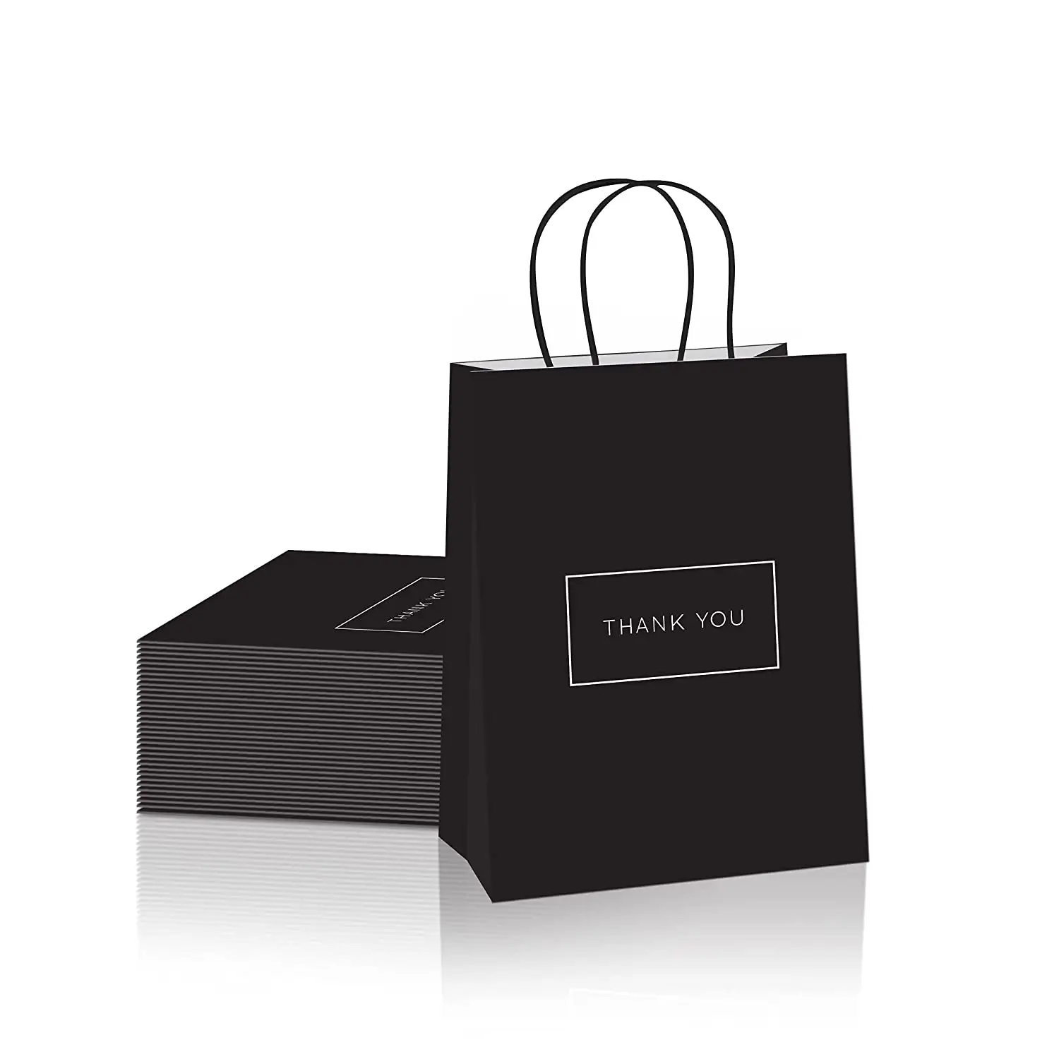 مخصص شعار غرامة التسوق البضائع التجزئة حزب الأسود شكرا لك ورقة حقائب للهدايا للشركات الصغيرة