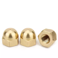 Écrous à tête hexagonale M4, écrous dôme en laiton, écrous décoratifs hexagonaux pour vis et boulons en laiton