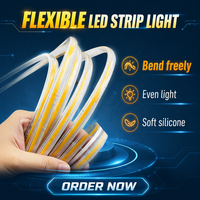 COB LEDAC 110/220V Driver pour bande LED 8mm IP67 289 LED/m 3000-6000K Coupable sur fil de cuivre Ra90 Guirlande paysagère 5m Décoration intérieure