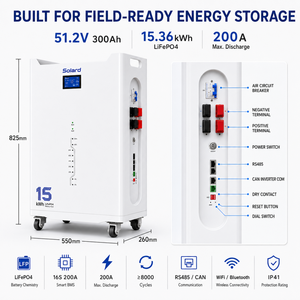 15kWh Stackable Battery System 51.2V 300Ah Hybrid <b>Grid</b> IP65 CAN Communication Home Solar Energy Storage 15.36kWh Energy Capacity - Product Image 4