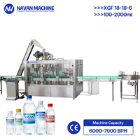 NAVAN XGF18-18-6 Machine de remplissage de boissons électrique entièrement automatique 3-en-1 avec moteur PLC pour bouteilles PET, production de boissons, garantie 1 an