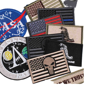 Parches Tácticos Punisher con Gancho y Bucle, Bordado de Bandera Americana, Tela Ecológica Termoadhesiva para Gorras - Product Image 1