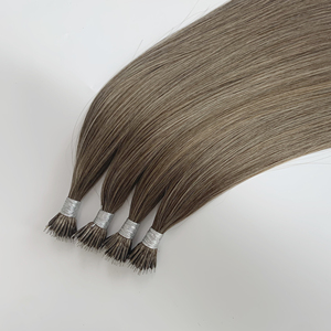 Extensions capillaires européennes vierges doublement étirées en gros, alignées sur les cuticules, pré-collées, à anneaux nano - Product Image 3