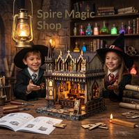Kit DIY Book Nook Spire Magic Shop, Puzzle 3D en Bois, Kit Maison de Poupées Miniature, Insert de Bibliothèque Fait Main pour Décoration Intérieure et Cadeau