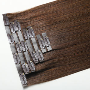 100% 천연 큐티클 정렬 브라질리언 인모 인젝션 클립인 익스텐션, 투명 무봉제 PU 클립인 스킨 웨프트 - Product Image 3