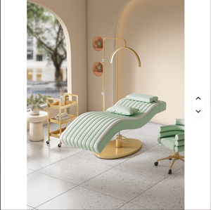 Ensemble de fauteuils de salon populaires pour extensions de cils, table de massage facial moderne en acier inoxydable, réglable pour spa et soins des cils - Product Image 2