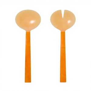 Cuillère de service contemporaine en résine, manche long, écologique, finition miroir, accessoire de cuisine, pour fêtes, cadeau de mariage, décorative - Product Image 1