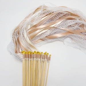 Wholesale <b>Fairy</b> Ribbon <b>Wands</b> Satin Lace Streamer Stick With Bells For Birthday Party And Wedding - Product Image 2