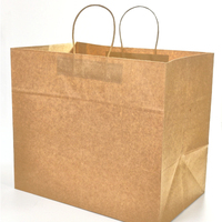 Bolsa de Reparto para Restaurantes Ecológica y Desechable, Diseño Autoportante Resistente, Papel Kraft Reciclable y Biodegradable
