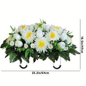 <span class=keywords><strong>Flores</strong></span> de <span class=keywords><strong>cementerio</strong></span>, sillín, <span class=keywords><strong>flores</strong></span> conmemorativas <span class=keywords><strong>artificiales</strong></span> duraderas <span class=keywords><strong>para</strong></span> decoración de tumba al aire libre, decoración de tumba de primavera y verano - Product Image 2