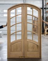 Portes intérieures à double arche de style français, portes en verre avec porte cintrée