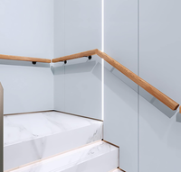 Main courante d'escalier intérieure en bois, longueur personnalisée, support mural en bois pour villa, loft, escalier, barre de sécurité pour personnes âgées