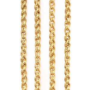 Pearl <b>Rope</b> Box Chain | 18K PVD Gold Stainless Steel Wheat Curb Link Chain for DIY Necklace <b>Bracelet</b> Making - Product Image 1