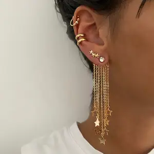 Pendientes de estrella de moda joyería borla chica pendientes para mujer al por mayor N230731