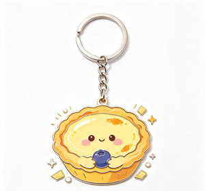 <b>Cute</b> Pie Enamel Metal Key Chain Pendant Silver Tone Food <b>Keyring</b> Gift Accessory - Product Image 4