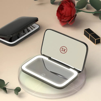 5X Loupe Espejos Pequeos Compact Led Lumière Petite Poche Portable FreebiesTravel Pliable Cosmétique Vanité Miroir De Maquillage