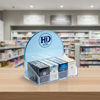 Présentoir en acrylique pré-assemblé personnalisé à 1 étagère pour supermarché, épicerie, stockage de cigarettes, usine
