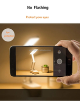 Portable 3 couleurs Dimmable tactile pliable lampe de Table chevet lecture Protection des yeux veilleuse USB rechargeable Led lampes de bureau