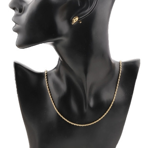 Collar de Cadena de Cuerda Trenzada de 2 y 2.5 mm, Acero Inoxidable, Chapado en Oro, con Cierre, Unisex, para Uso Diario - Product Image 4