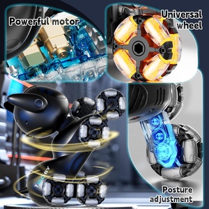 4DRC Y9 Robot Chien Télécommandé avec Capteur de Montre, Rotation <span class=keywords><strong>à</strong></span> une Touche, Voiture Télécommandée 2.4Ghz, 8 Roues, <span class=keywords><strong>Jouet</strong></span> Animal <span class=keywords><strong>Mécanique</strong></span> <span class=keywords><strong>à</strong></span> Induction Tactile pour Cascades - Product Image 5