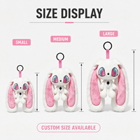 Porte-clés personnalisé en peluche lapin blanc à longues oreilles, pendentif de sac en peluche lama mignon de dessin animé pour cadeau de vacances, décoration intérieure, faible MOQ, OEM, ODM