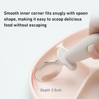 Assiettes Bébé en Silicone Qualité Alimentaire Personnalisables en Gros avec Couvercle Panda, Assiette à Ventouse 3 Compartiments, Sans BPA, Antidérapante, Ensemble d'Alimentation pour Tout-Petits