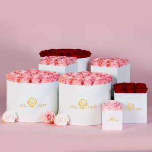 Hfloral San Valentín Madre Navidad Cumpleaños Aniversario Regalo Color dorado Eternal Rose Red Square Rosas preservadas Flores en caja - Product Image 3