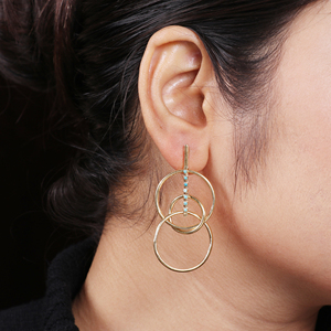 Pendientes de turquesa de lujo bohemios vintage, joyería de mujer, Pendientes chapados en oro, venta al por mayor - Product Image 2