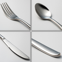 Ensemble de couverts en acier inoxydable moderne 18/10, design royal de luxe, pour hôtel et restaurant, emballage en boîte