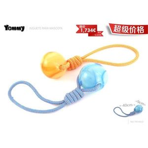 Tpr Dual Color <b>Glow</b> <b>In</b> <b>Dark</b> <b>Ball</b> With Cotton Rope 40cm For Pet <b>Dog</b> Toy - Product Image 1