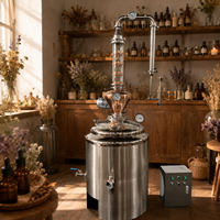 Kit de Distillation Complet 100L pour la Maison, Distillateur à Reflux en Cuivre pour Alcool et Huiles Essentielles avec Pompe