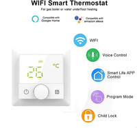 Termostato Inteligente WiFi HY510 para Calefacción por Suelo Radiante, Controlador de Temperatura Digital LCD Programable para Calefacción Eléctrica/de Agua