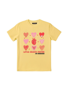 T-shirt de sensibilisation aux maladies cardiaques pour femmes, manches courtes, col rond, en coton, décontracté, printemps-été, Little Hearts Matter CHD - Product Image 1