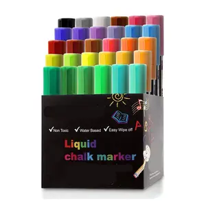 Распродажа, маркер для жидкого мела, для сухого стирания и мокрого стирания, светодиодная Стеклянная Доска, Набор цветных маркеров с логотипом