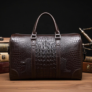 निर्माता कस्टम लक्जरी मगरमच्छ पैटर्न प्रीमियम वास्तविक काउहिट्स चमड़े की यात्रा डफ़ल डफ़ल सप्ताहांत रात बैग - Product Image 3