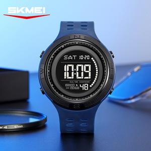 Skmei <b>Digital</b> Sports Watch 50m Waterproof Dual Time Alarm Luminous Men's Wristwatch Blue Tpu Strap - Product Image 1