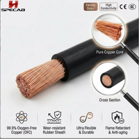 Câble de soudage électrique flexible en cuivre gainé de caoutchouc 1/0 AWG avec courant nominal de 200A pour les machines de soudage à l'arc et les centrales électriques