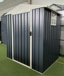 Caseta de Almacenamiento Multiusos para Jardín EG0604-H160-H, Caseta Metálica para Exteriores con Ventana, Caseta de Almacenamiento para Patio Trasero - Product Image 6