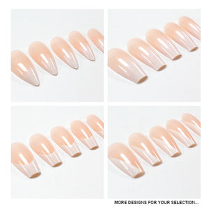 Uñas Postizas Extra Largas Estilo Bailarina Francesa, Uñas Acrílicas ABS Naturales Pre-encoladas, Uñas Artificiales de Ataúd Francés para Presionar, Venta al por Mayor - Product Image 6