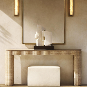 KUMUSI Customized <strong>Modern</strong> Light Luxury <strong>Console</strong> <strong>Table</strong> Dark_Emperado Marble Finish Elegant <strong>Narrow</strong> Living Room Door - Product Image 2