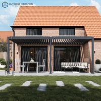 Oem Pergola Buiten 6x4m Aluminium Poedercoating Schaduwkap Bioclimatische Tuinkamer Glazen Vouwwand Aanbieding